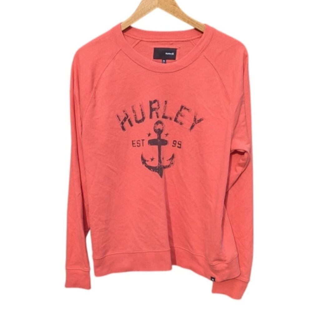 Hurley skater surfer grunge pull over pop over cotton sweatshirt lightweight M